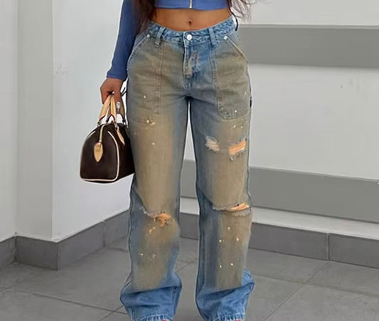 signature acid wash’ jeans